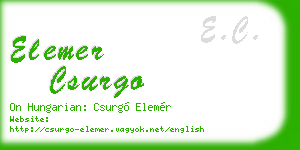 elemer csurgo business card